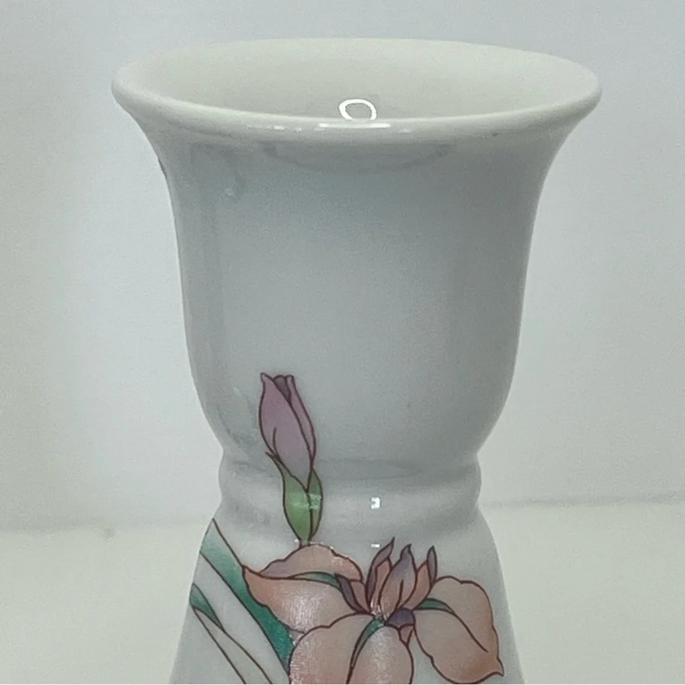 Pair of Vintage 1983 Wicks ’N’ Sticks Fiona Black Porcelain Candle Sticks